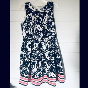 Navy and white printed sundress